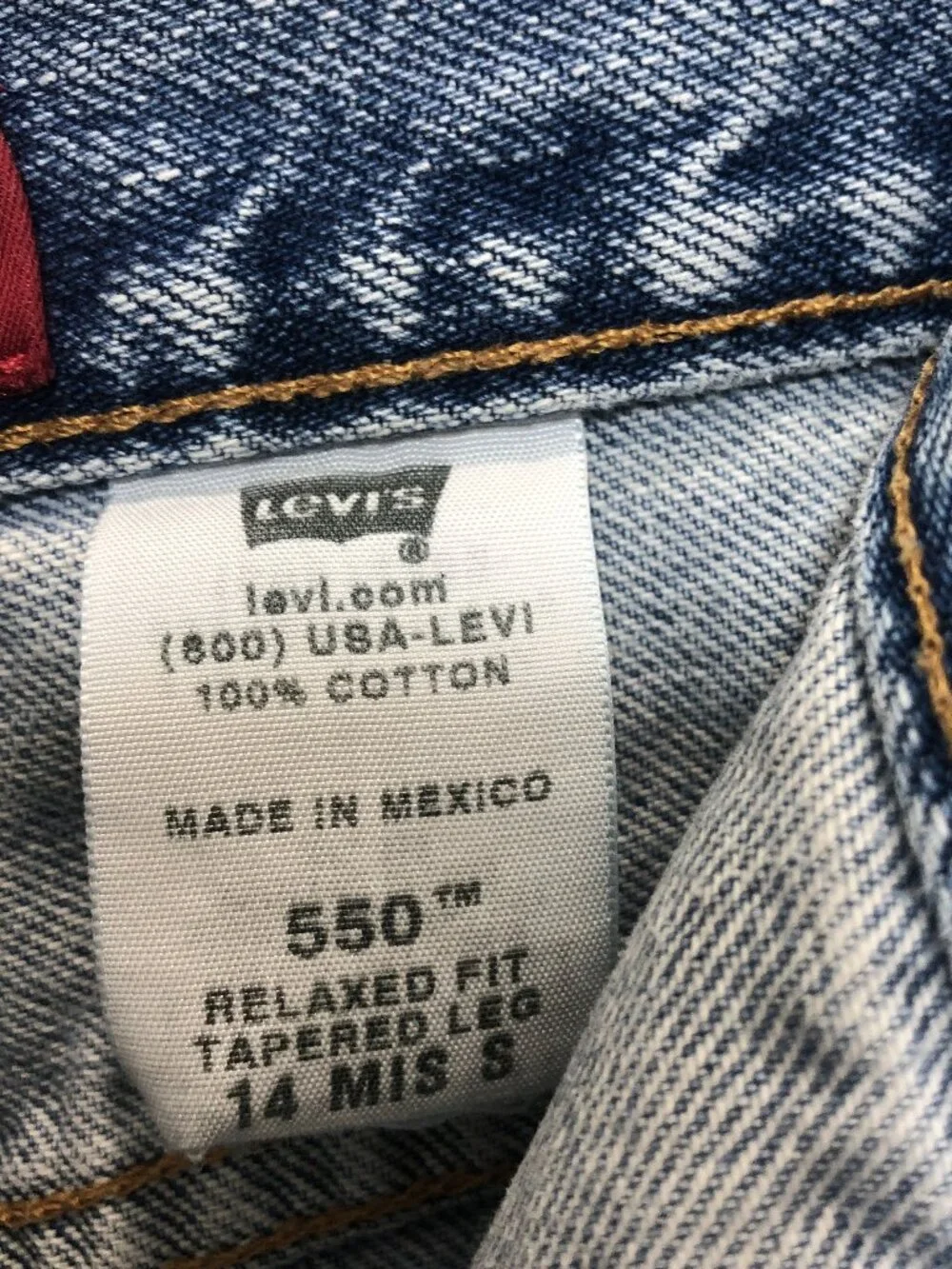 Vintage Levi's 550 Women's Denim Distressed Shorts Heavily Frayed Hem Size 14